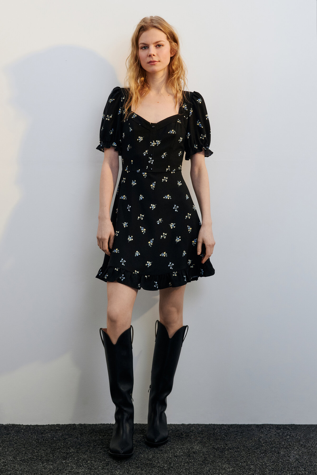 Платье Befree Woman Mix&Match, размер M, черный принт графика — фото 1