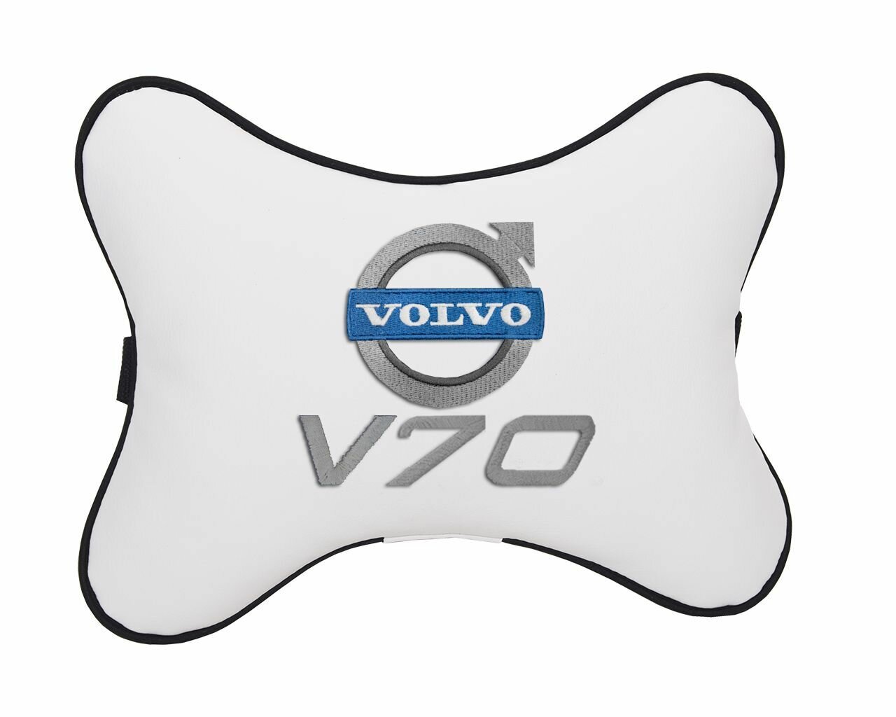 Подушка на подголовник автомобильная белая экокожа VOLVO V70