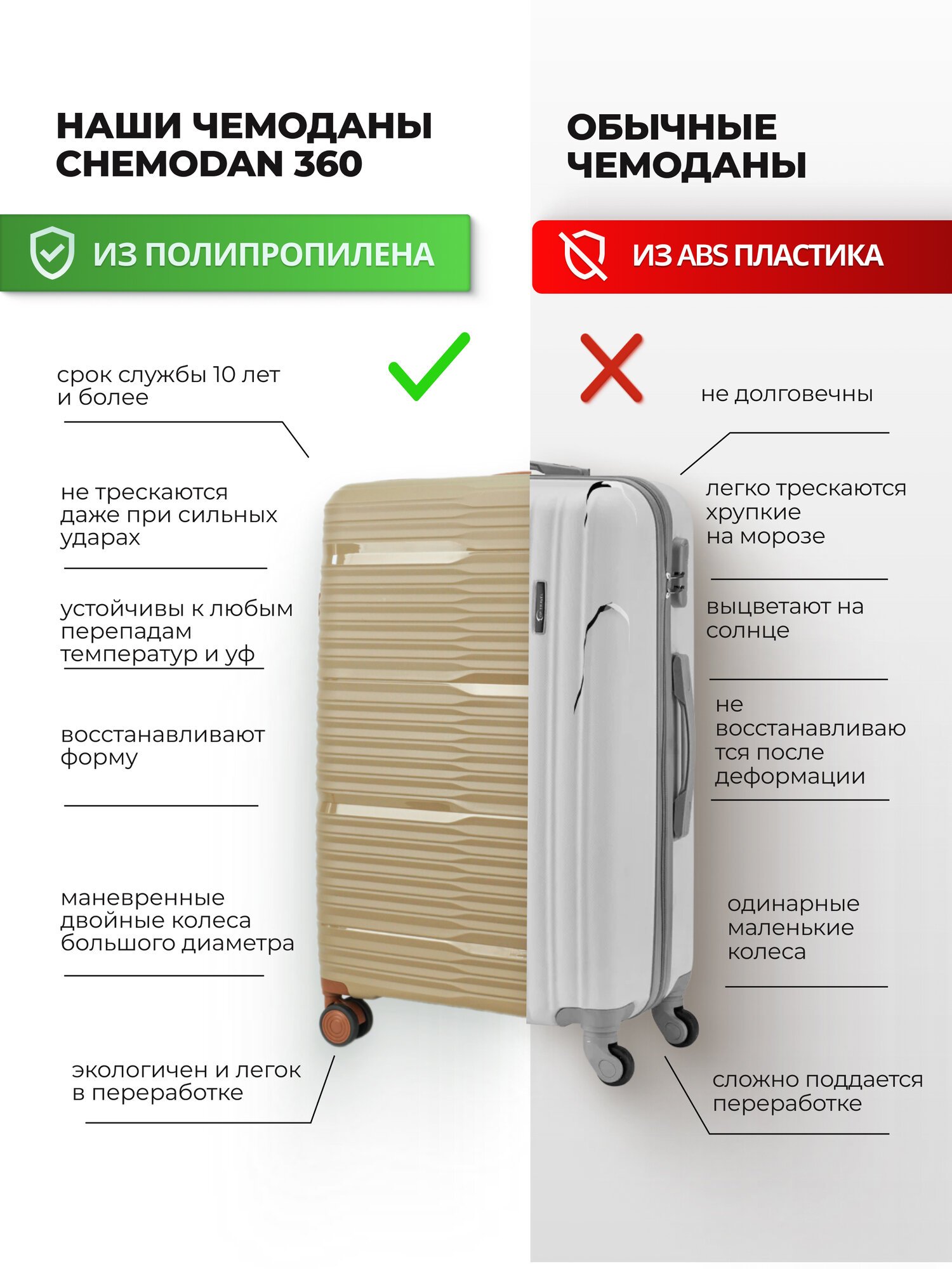 Чемодан , 70 л, размер M+, песочный, коричневый — фото 1