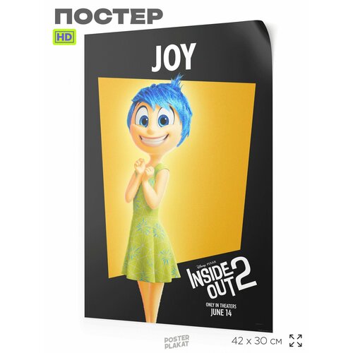 Постер Головоломка 2 / Inside Out 2, Радость, по мотиву мультфильма Дисней, для интерьера, А3 (420х297 мм), Постер Плакат