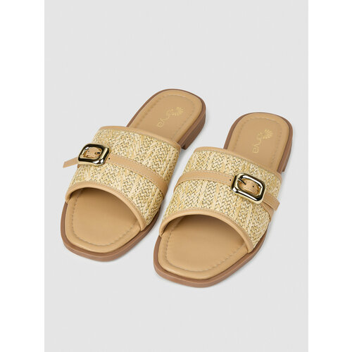 фото Шлёпанцы arya summer straw, размер 37, бежевый