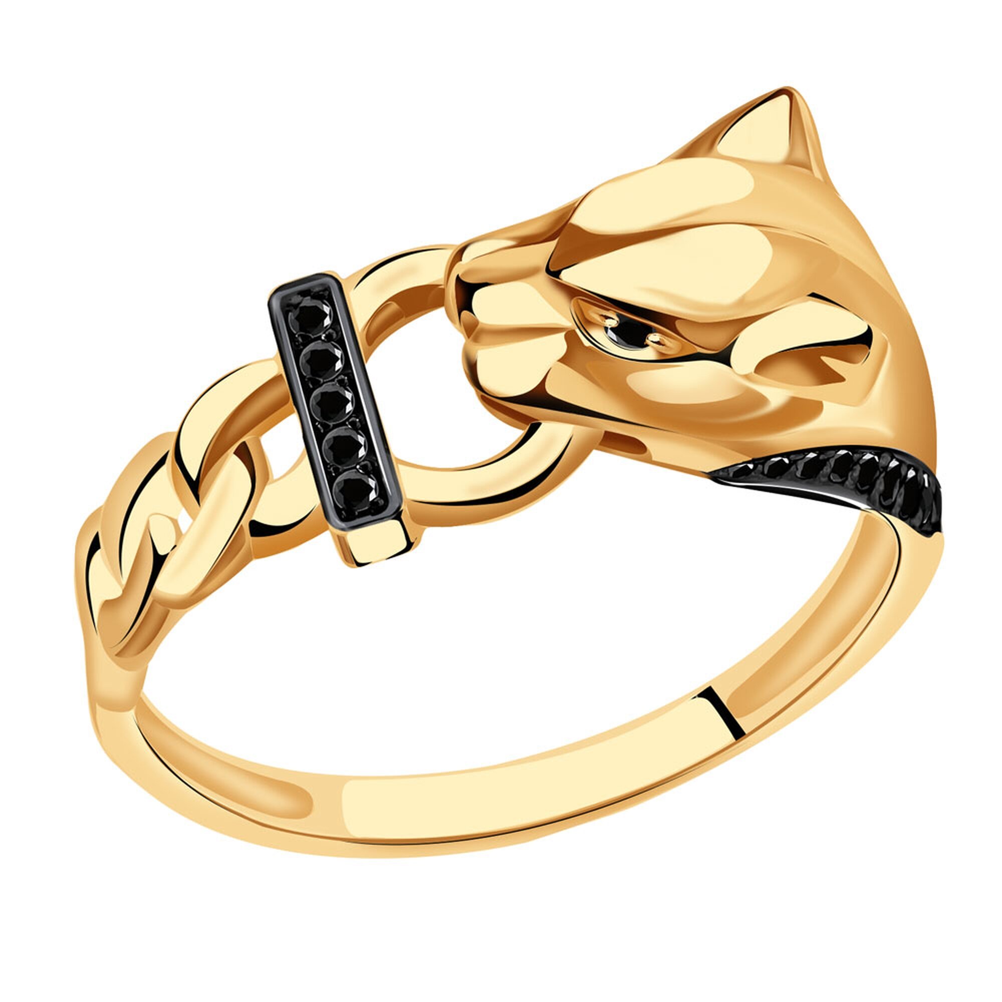 Кольцо Diamant online, красное золото, 585 проба, фианит