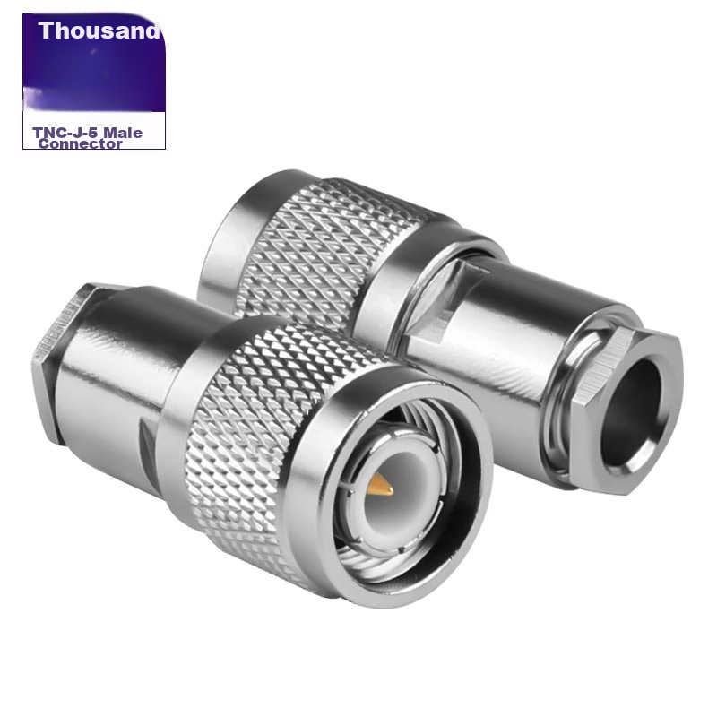 SHOCHAN TNC-J TNC Male 50-5 Solder-Pressed High-Frequency RF Connector, 50 Ohm Feeder Cable Connector, 2-Pack, SQ-TNC