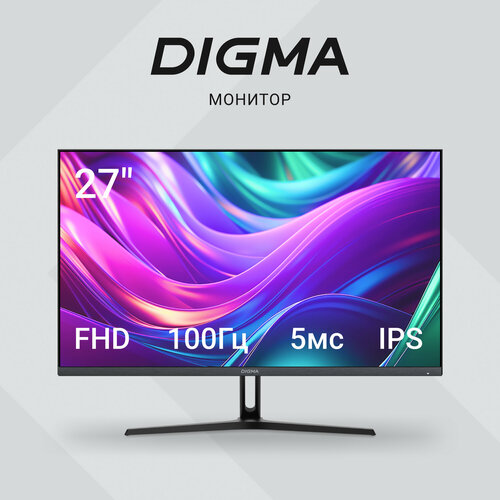 Монитор 27" Digma Progress 27P504F, 1920х1080, 100 Гц, IPS, черный (dm27sb11)