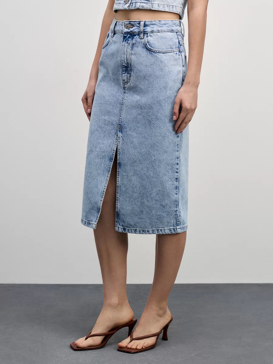 Юбка 1, размер 46/, голубой — фото 1