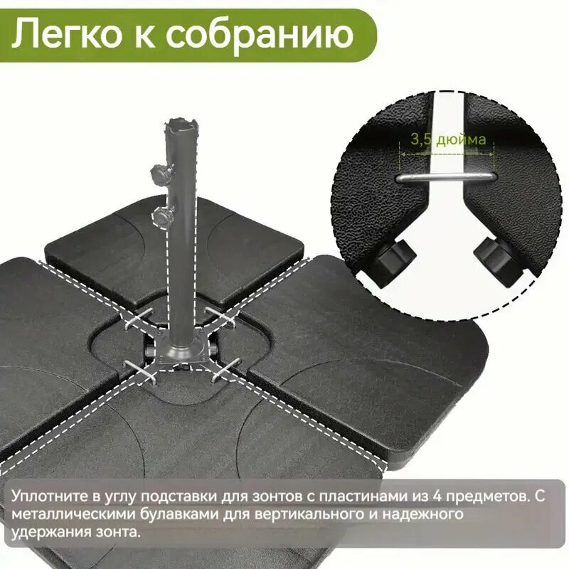 Фото FlexGard Садовый зонт 100см  черный матовый