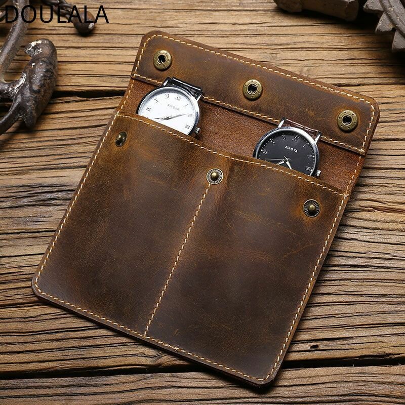DOULALA 2 Чехол Для Часов Для Мужчин-Премиум Кожаная Дорожная Коробка Для Часов С Идеальной Текстурой, 10X 0,5 X 13 См