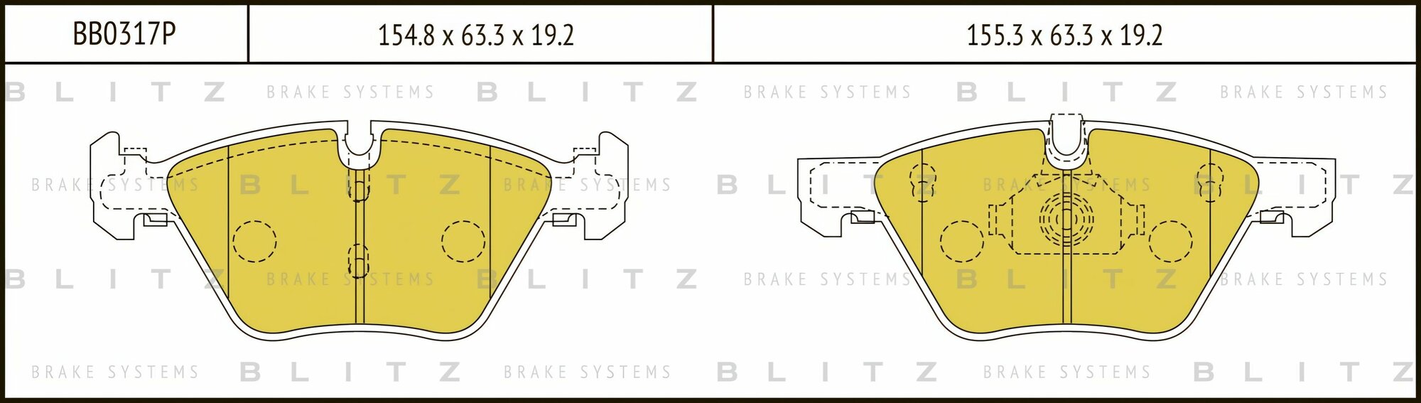 Тормозные колодки передние для БМВ 3, 5, X1, Z4 BB0317P BLITZ