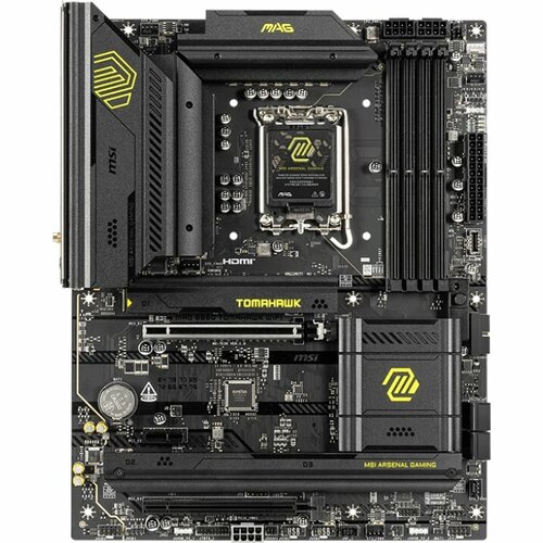 Материнская плата MSI Mag B860 Tomahawk Wifi B860 LGA1851 4DDR5 2PCIEx16 1PCIEx1 3M2 3TypeC 4USB32Gen2 2USB32Gen1 8USB20 4SATA3 25550₽
