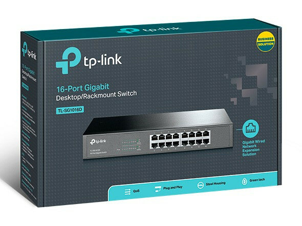 Коммутатор TP-Link TL-SG1016D, 24 LAN-порта, Gigabit, для стойки