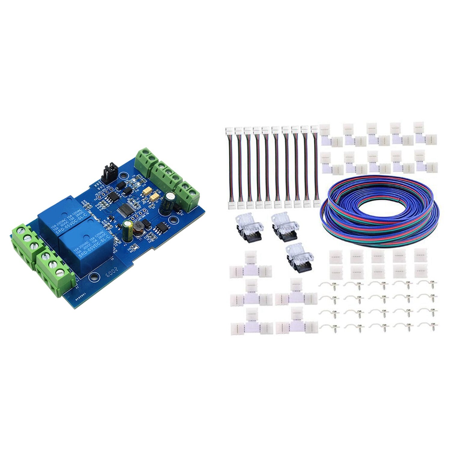 Шт. для Modbus RTU 2-канальный 12 В релейный модуль и 1 комплект 5050 светодиодная лента 4-контактный разъем комплект