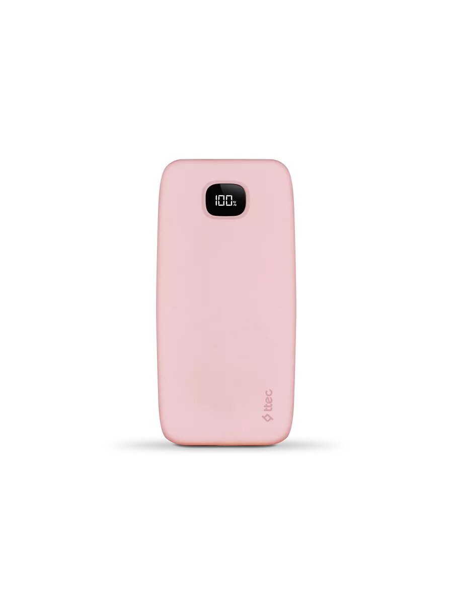 Внешний аккумулятор TTEC ChargeUp LCD 10.000mAh. Цвет: розовый