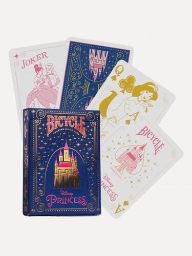 Изображение товара Игральные карты "Bicycle Princess of Disney", для фокусов, 54шт, покерный размер, синие