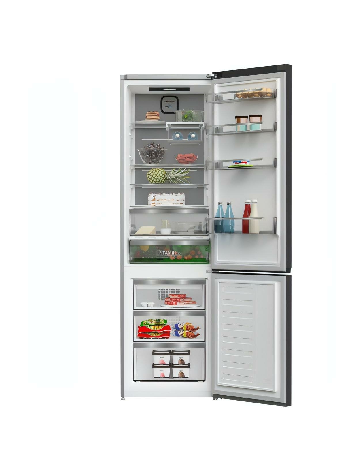 Холодильник с нижней морозильной камерой Grundig GKPN66930LBW — фото 1