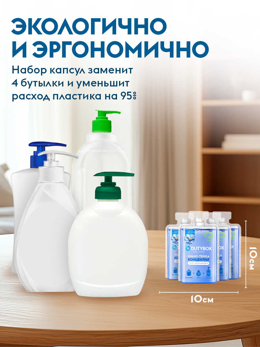 Концентрат жидкого мыла пенки для рук и тела DUTYBOX 5 л, 5 разных ароматов, сменные блоки для пенного дозатора — фото 1