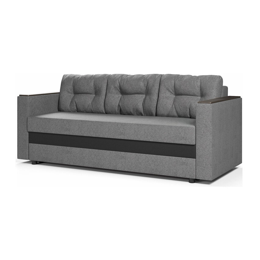 Диван-кровать атлант серая рогожка decor - Лента, механизм - Еврокнижка 210 х 90 х 90 см