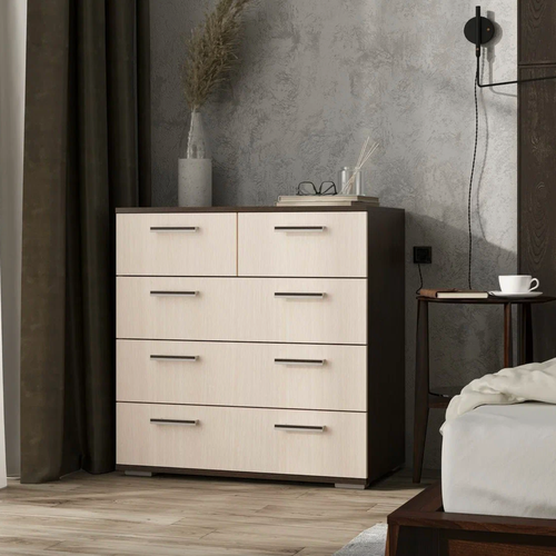 Изображение товара Комод К-5, 80х83х46 см венге/дуб белфорд с ящиками для хранения, ЛДСП