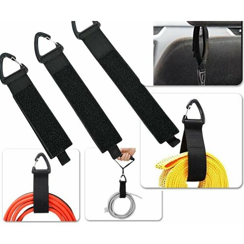 Крепление подвесное с карабином и липучкой Velcro универсальное, 18 см, 1 шт.