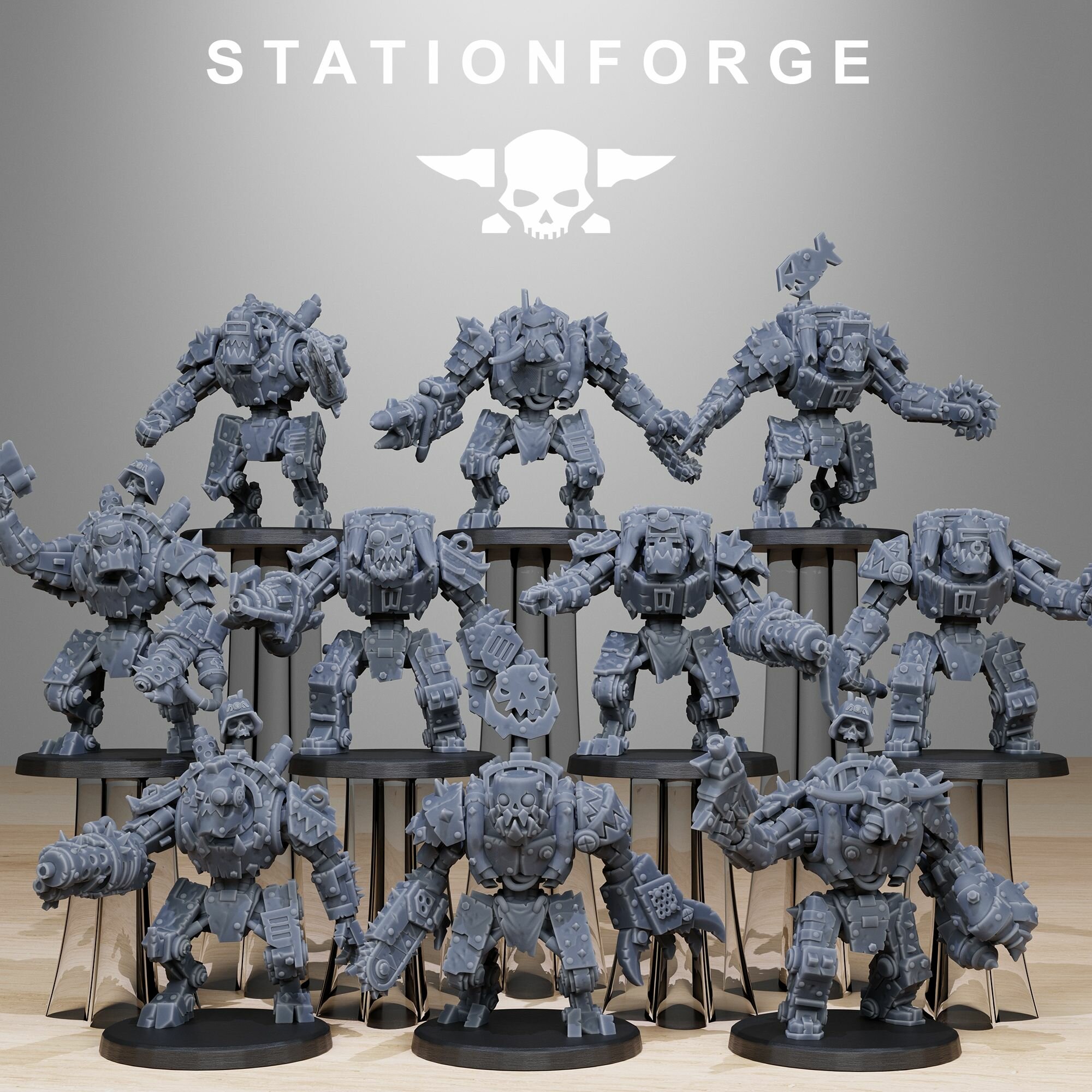 Набор миниатюр Warhammer 40000 команда орков/Набор миниатюр Warhammer 40000 Пехота Оркских ботов/Orkaz Bots Infantry 10 шт.