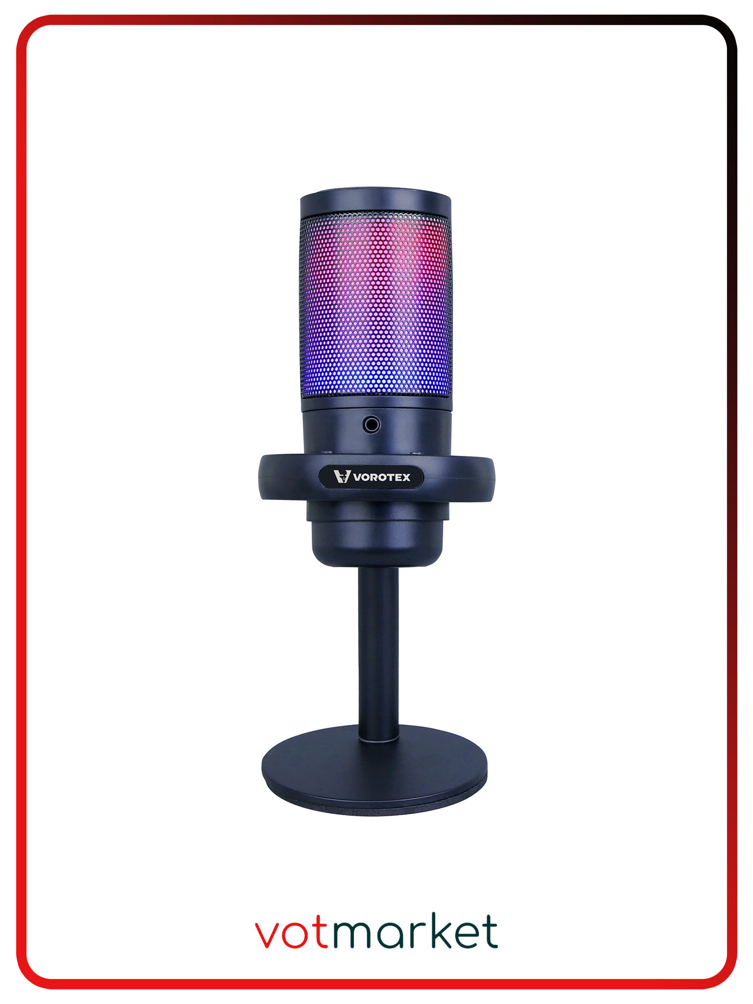 Микрофон для компьютера игровой для стрима VOROTEX A6 черный — фото 1