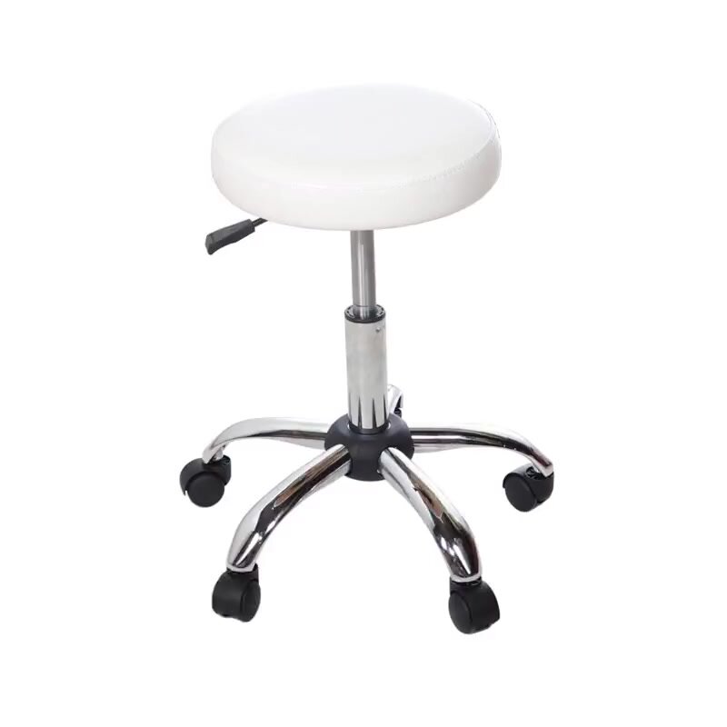 Стул мастера "Астек", низкий, белый цвет, пятилучье на колесах — фото 1