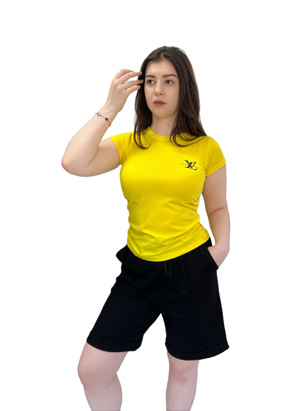 Футболка спортивная, 1 шт., размер M, желтый меланж — фото 1