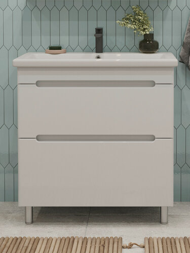 Изображение товара Тумба напольная SanStar Адель 70 Без раковины для ванной комнаты, белая