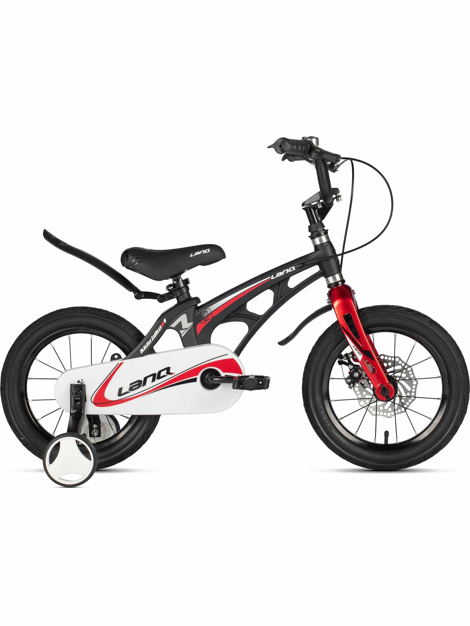 Велосипед городской LANQ WLN1446D 14" (2025) Black для детей на рост 95-110 магниевая рама, жёсткая вилка