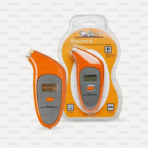Изображение товара Металлический цифровой манометр Airline APRMD06, оранжевый, в упаковке 1шт.