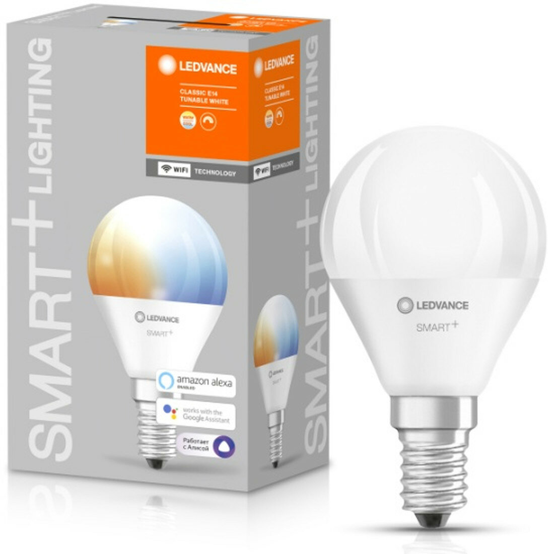 Умная лампа Ledvance-osram LEDVANCE WiFi Classic P Dimm 40 5 W/2700K.6500K E14 470Lm 20000h d47*90