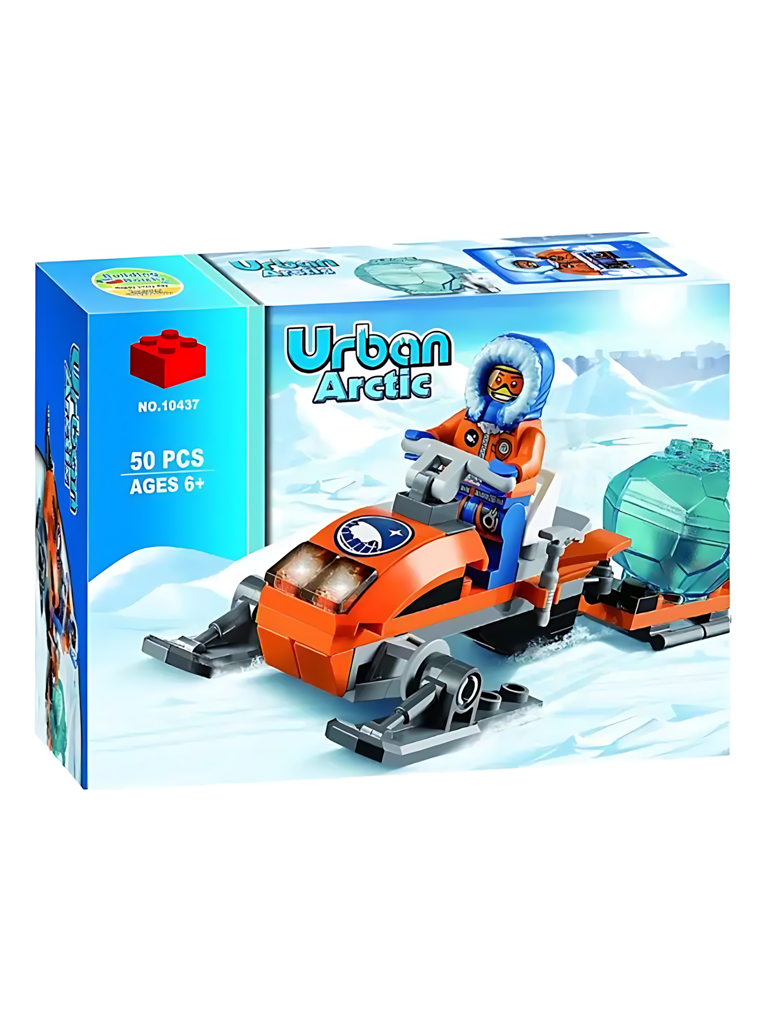 Конструктор Urban Arctic 10437 Арктический снегоход / Аналог Лего Сити 60032 / 50 деталей