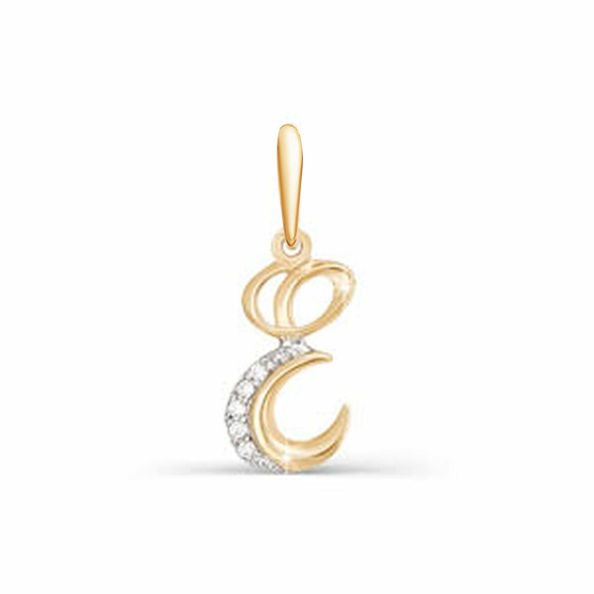 Подвеска Diamant online, красное золото, 585 проба, фианит