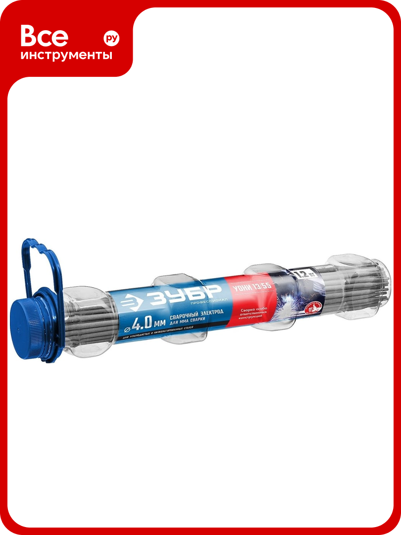 Электроды сварочные ЗУБР Профессионал УОНИ 13/55 с основным покрытием 4.0х350 мм 1.2 кг 40021-4.0