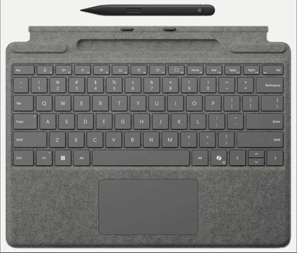 Клавиатура Microsoft Surface Pro Keyboard X/8/9/10/11 with Copilot button (Alcantara) (Platinum) RUS + Slim Pen 2