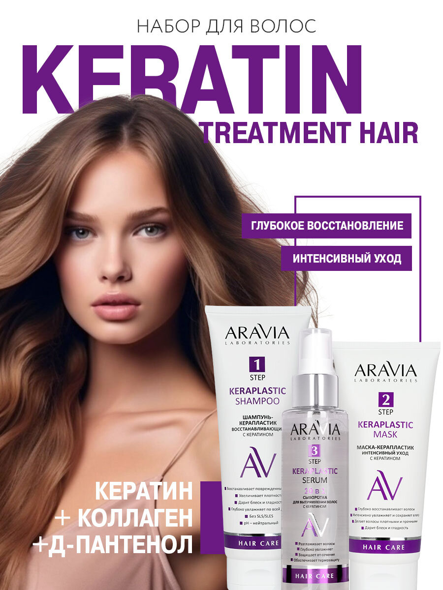 ARAVIA Laboratories Набор для ухода за волосами и кожей головы Keratin Treatmen Hair