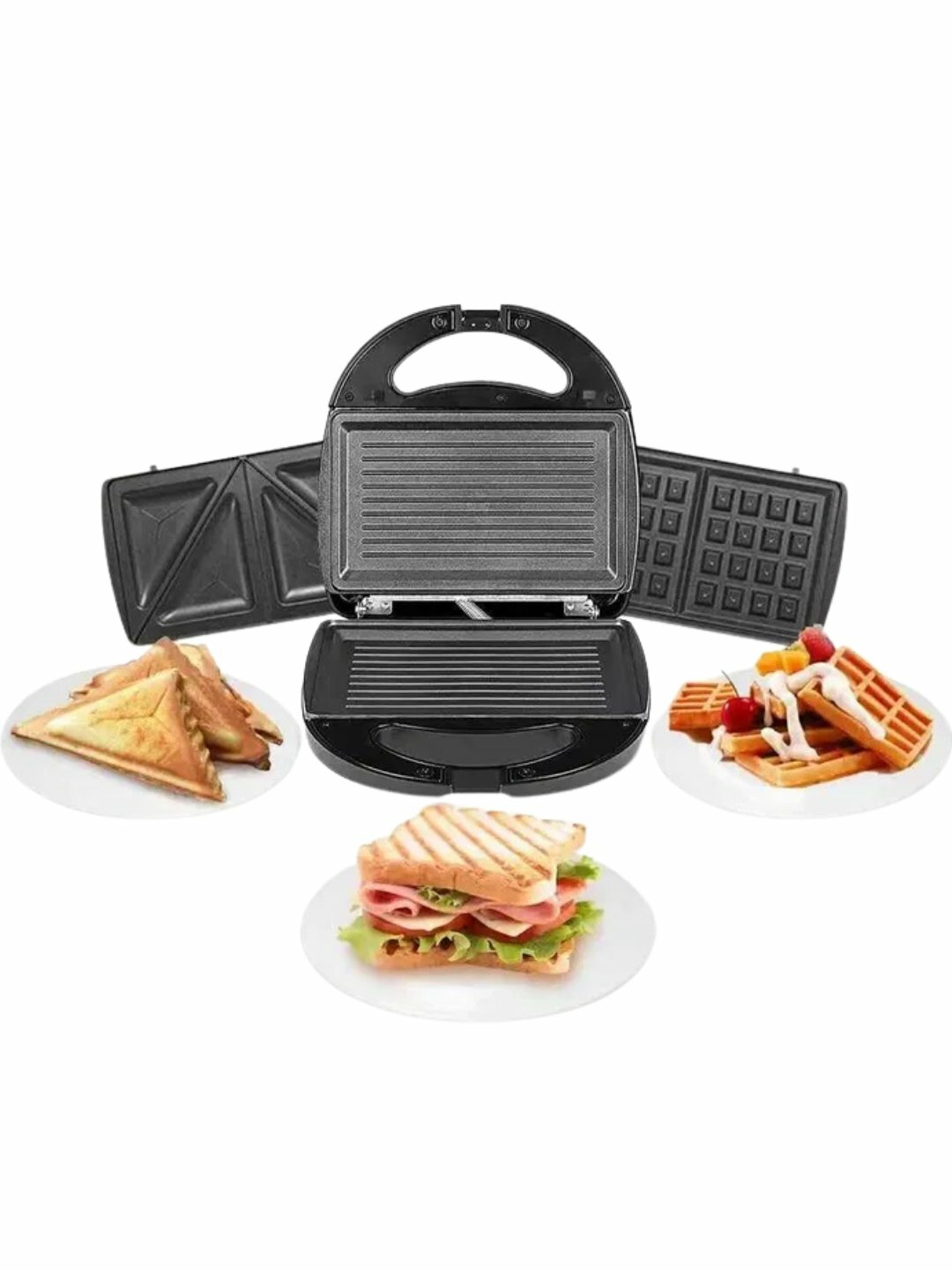 Мультипекарь Sonifer 3 в 1, вафельница, сэндвичница, орешница, бутербродница, грил — фото 1