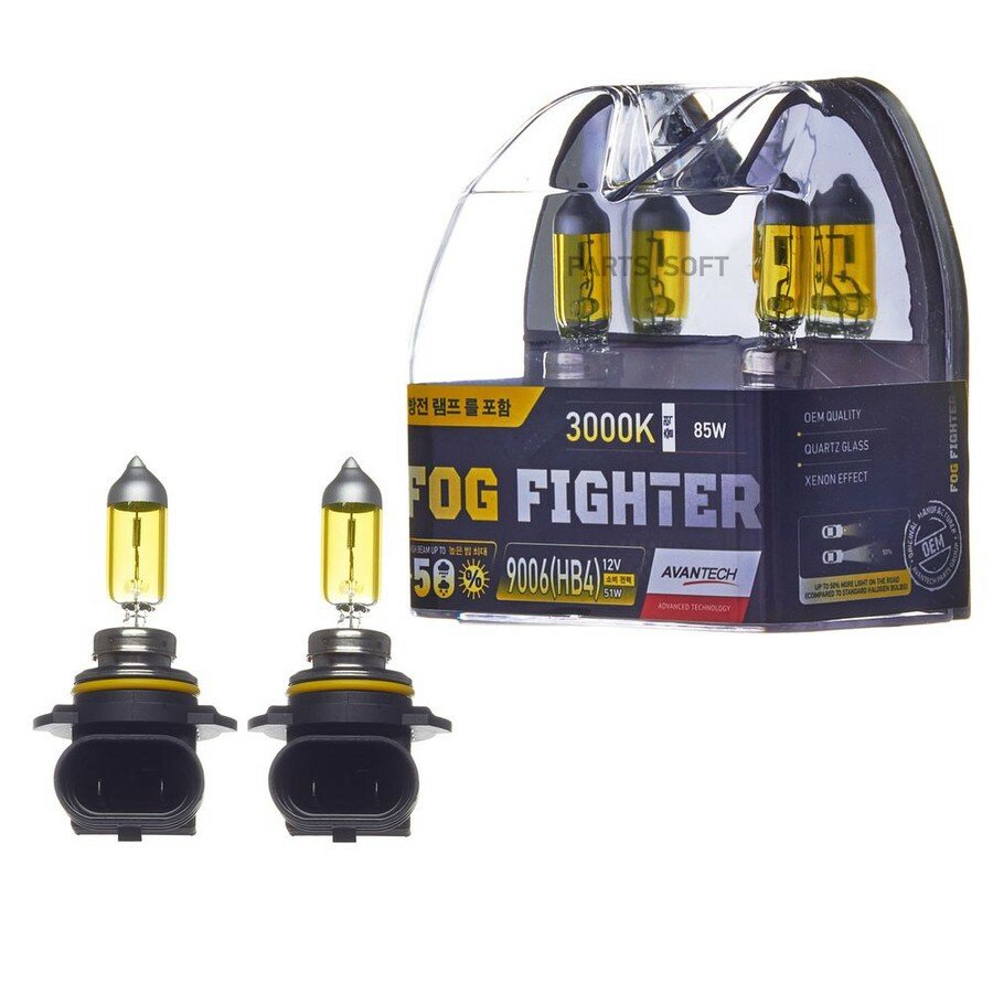 Лампа высокотемпературная Avantech HB4 12V 55W (85W) 3000K комплект 2 шт. от официального дистрибьютора AVANTECH артикул AB3006