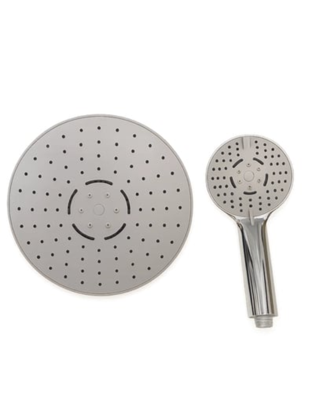 Набор душевых леек: верхний и ручной душ, круглые, хромированные, с мягким напором