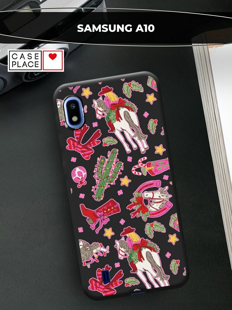 Чехол на Samsung Galaxy A10 / Самсунг А10 с принтом "Кактус с гирляндой 2"