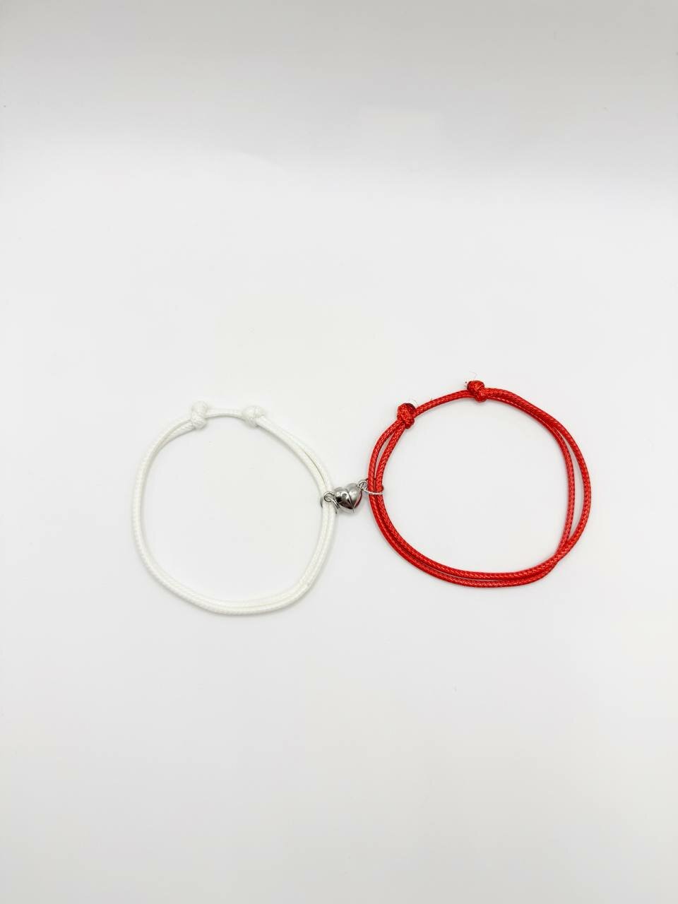 Браслет-бэнгл, 2 шт., размер 19 см, диаметр 19 см, белый, красный — фото 1