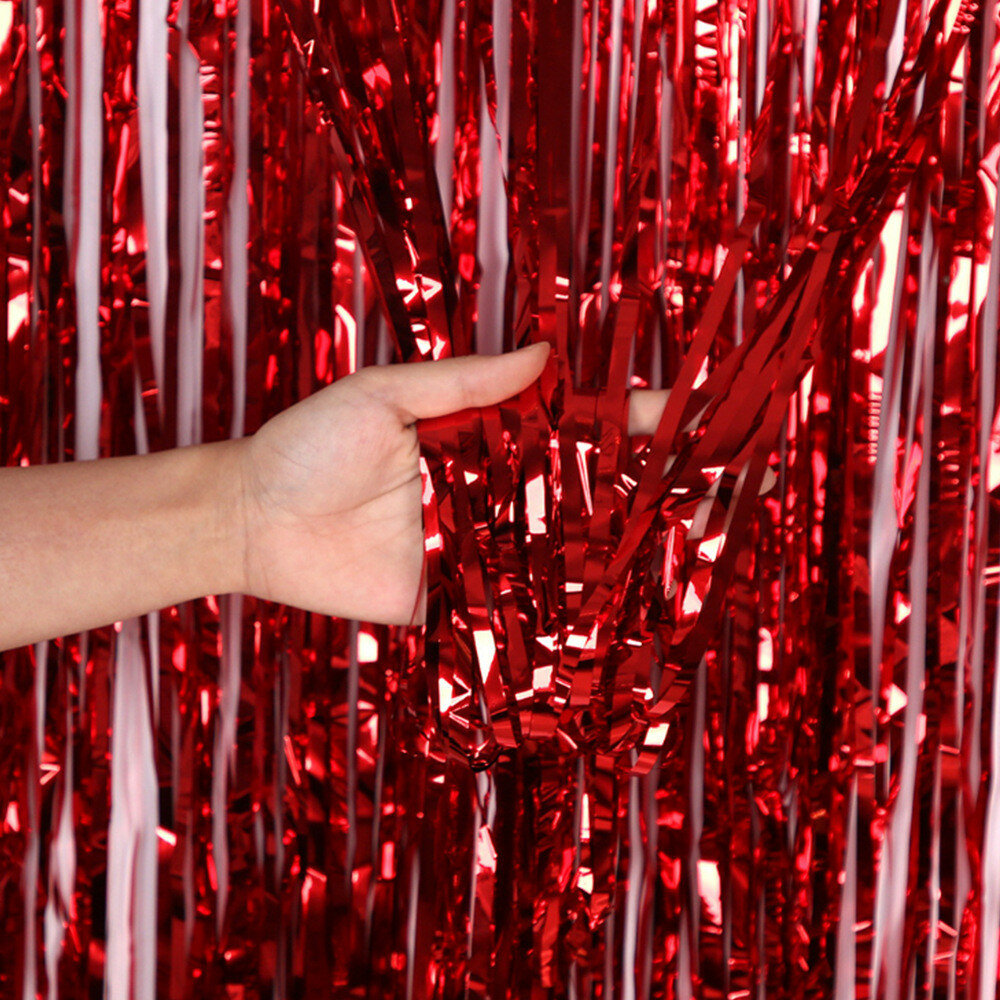 Rain curtain 1x3 meter elegant for special occasions and event decorations red