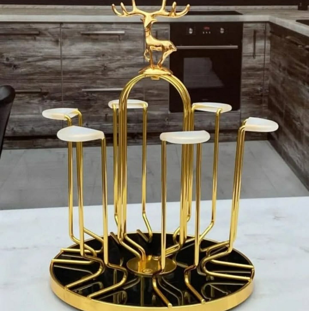 Сушилка для чашек и стаканов, с силиконовым подносом, красивый дизайн.