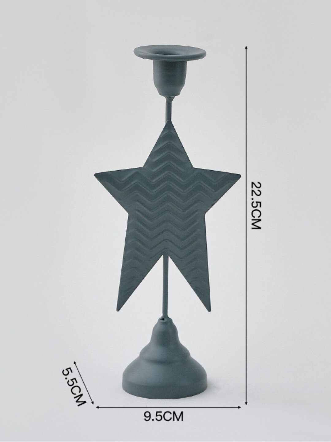 Подсвечник металлический. Звезда в сером цвете. высота 22,5см