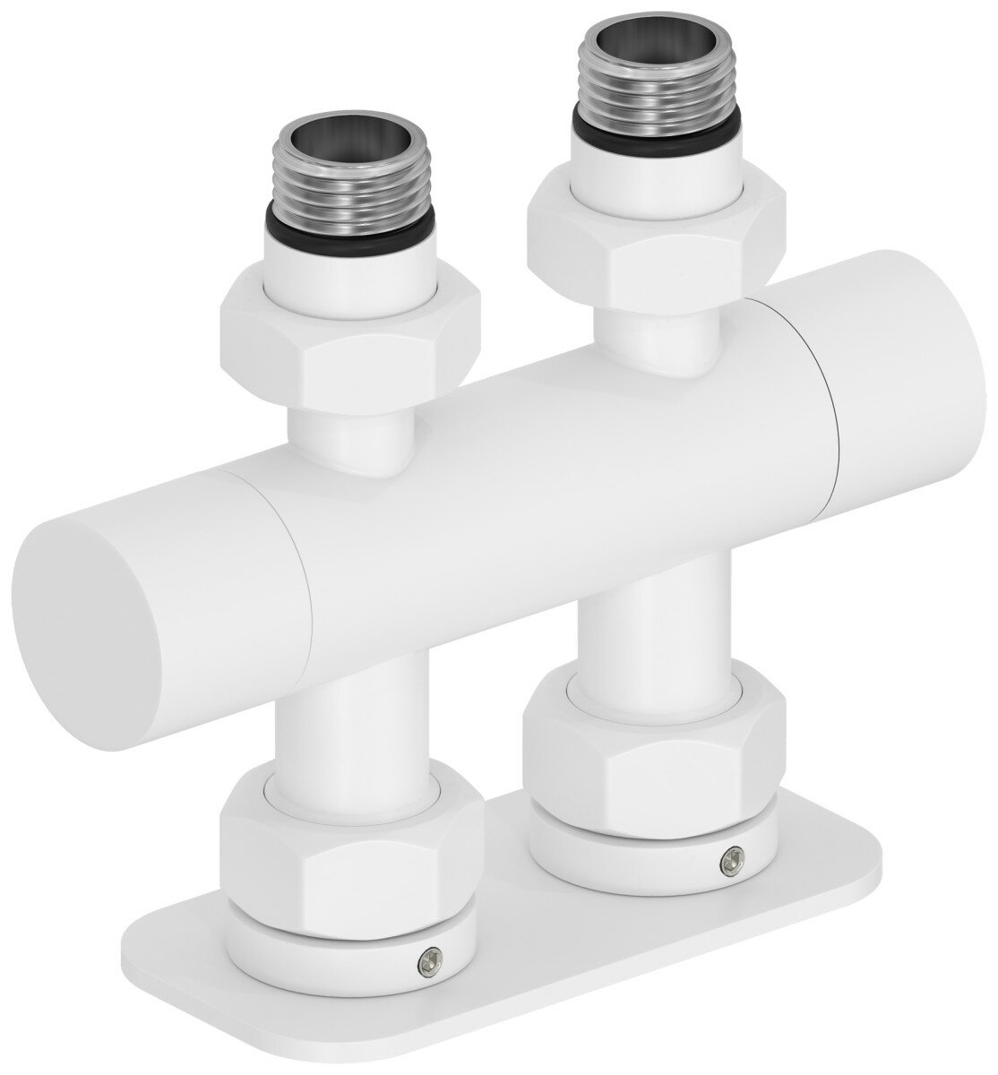 Вентиль Сунержа 30-1417-1234 Вентиль 2х1/2" прямой скрытый-скрытый EU50, матовый белый