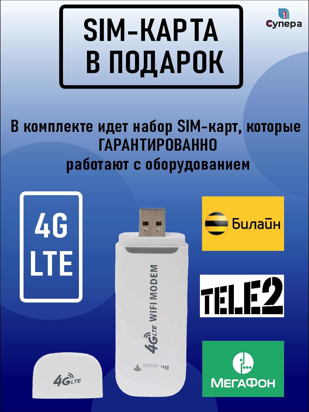 Модем Wi-Fi роутер 4g LTE с раздачей интернета на любые устройства, прошитый работает со всеми операторами — фото 1