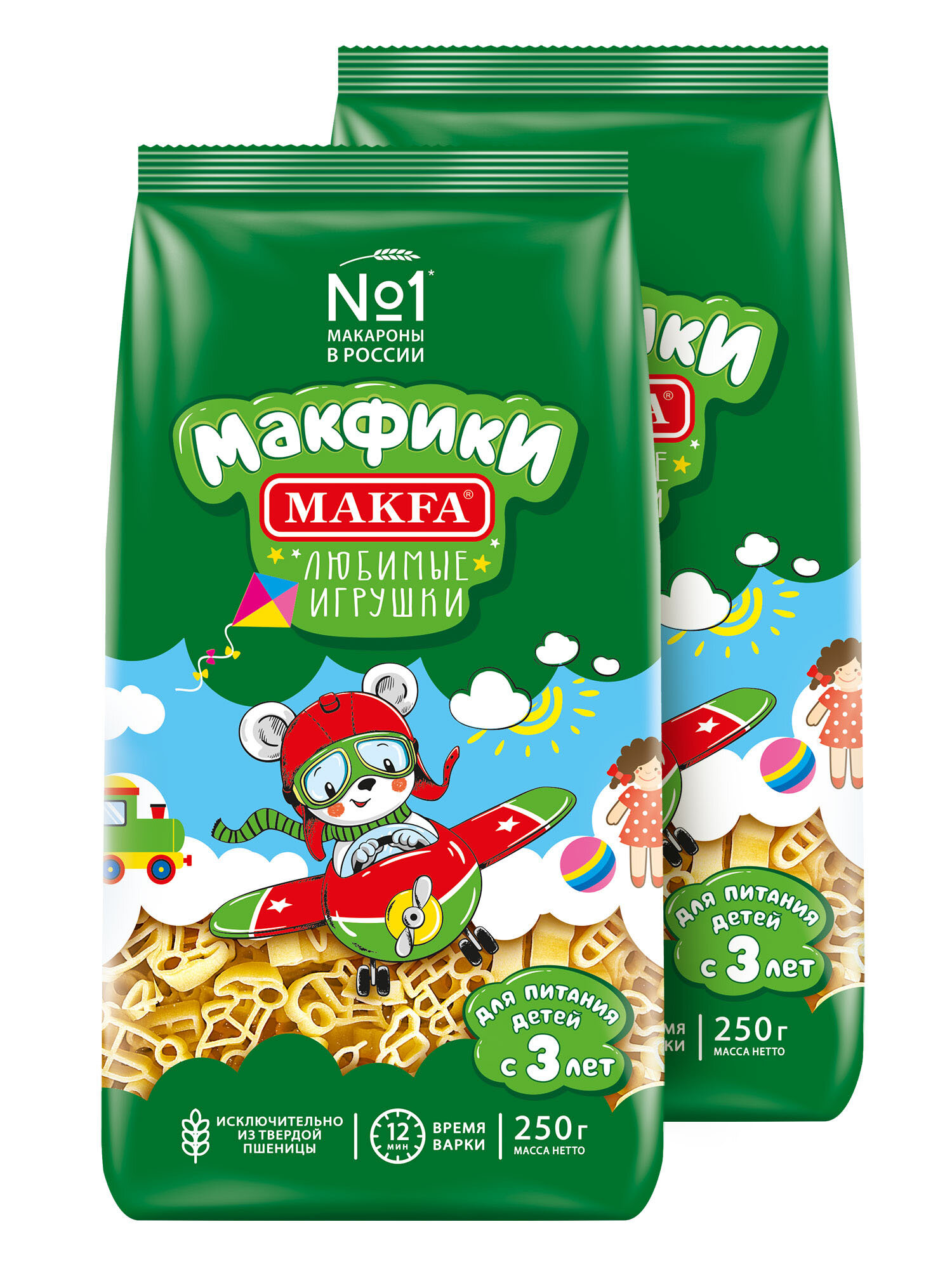 Макароны Makfa Макфики Любимые игрушки 250г х 2шт