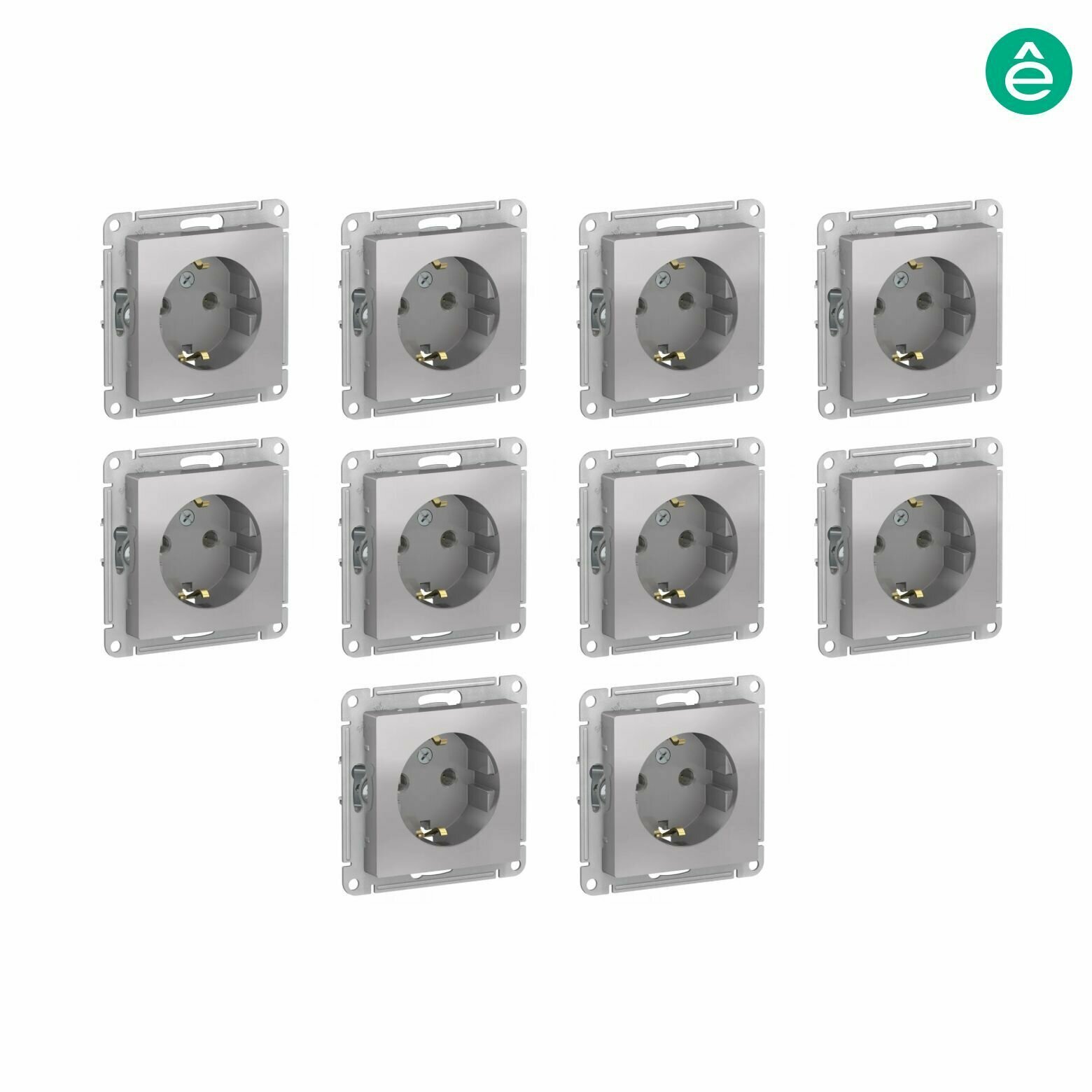 Розетка алюминий AtlasDesign с заземлением ATN000343 Schneider Electric / Systeme Electric 10шт - фотография № 15