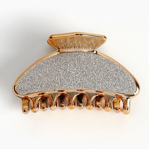 Краб для волос с блестками 4 х 64 см серебристый 462₽