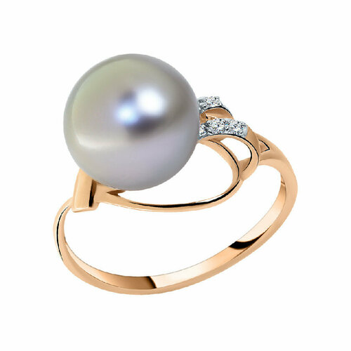 Кольцо ПримаЭксклюзив, красное золото, 585 проба, жемчуг, размер 19, золотой, красный