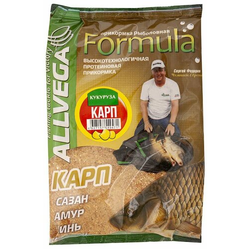 прикормка allvega formula carp sweetcorn 0 9кг карп кукуруза 5 пакетов по 0 9 кг Прикормка ALLVEGA Formula Carp Sweetcorn 0,9кг (карп кукуруза), 5 штук